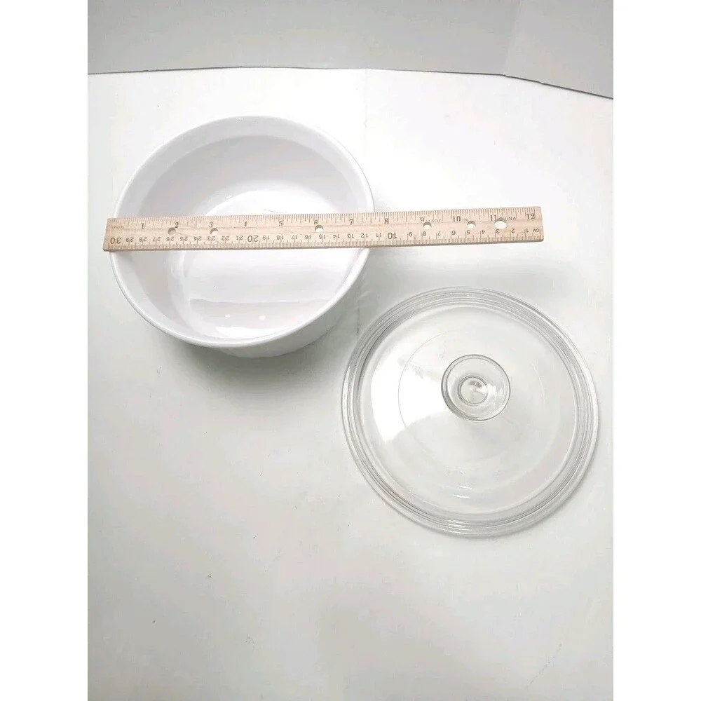 CorningWare French White F-5-B 1.6 Liter Round Casserole Dish with Glass Lid